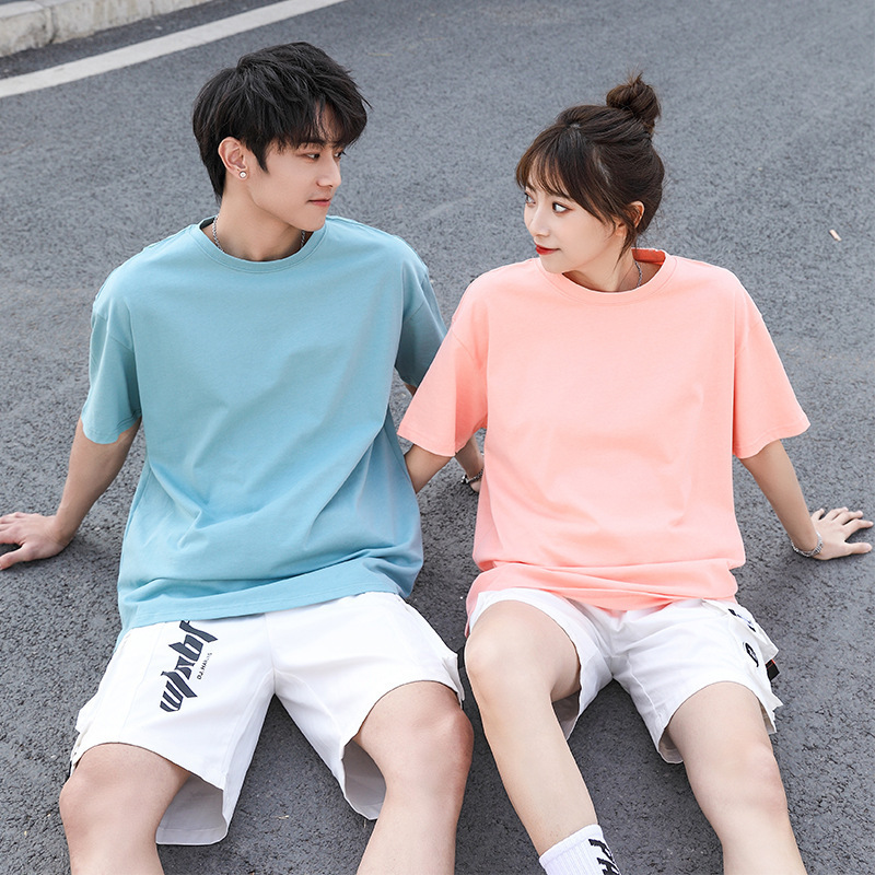 40 double yarn pure cotton fashionable off-shoulder short sleeve oversizeT T-shirt 210g round neck printing plus logo factory price 40 double yarn pure cotton fashionable off-shoulder short sleeve oversizeT T-shirt 210g round neck printing plus logo factory price