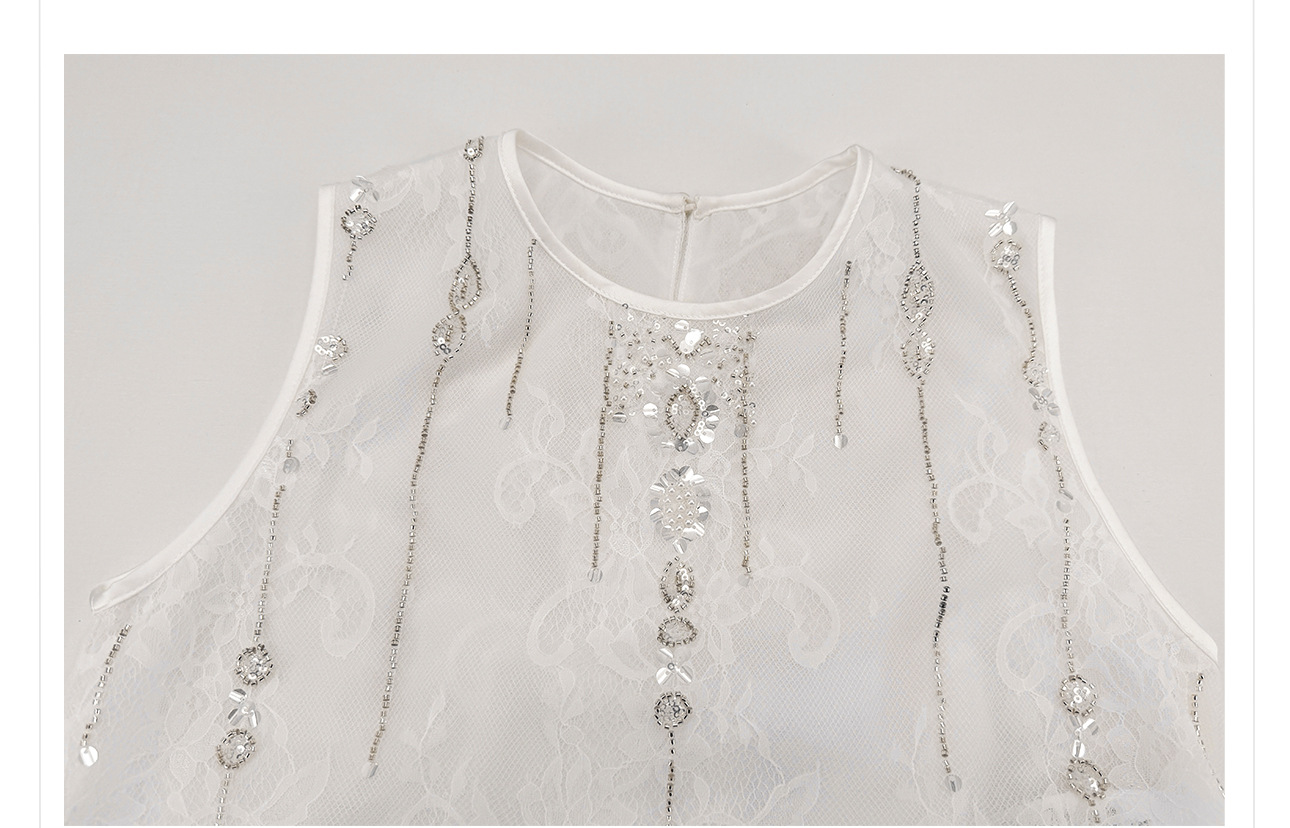 Set áo vest gile và chân váy midi thêu đính cườm phong cách Tân Trung Hoa — bộ đồ, nửa váy, Trang chủ chi tiết 11