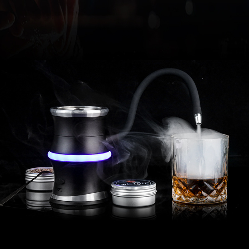 スポット電気スモーカーセット USB 充電式カクテルスモーカーポータブルスモーキーカバーカラーボックスセット|undefined