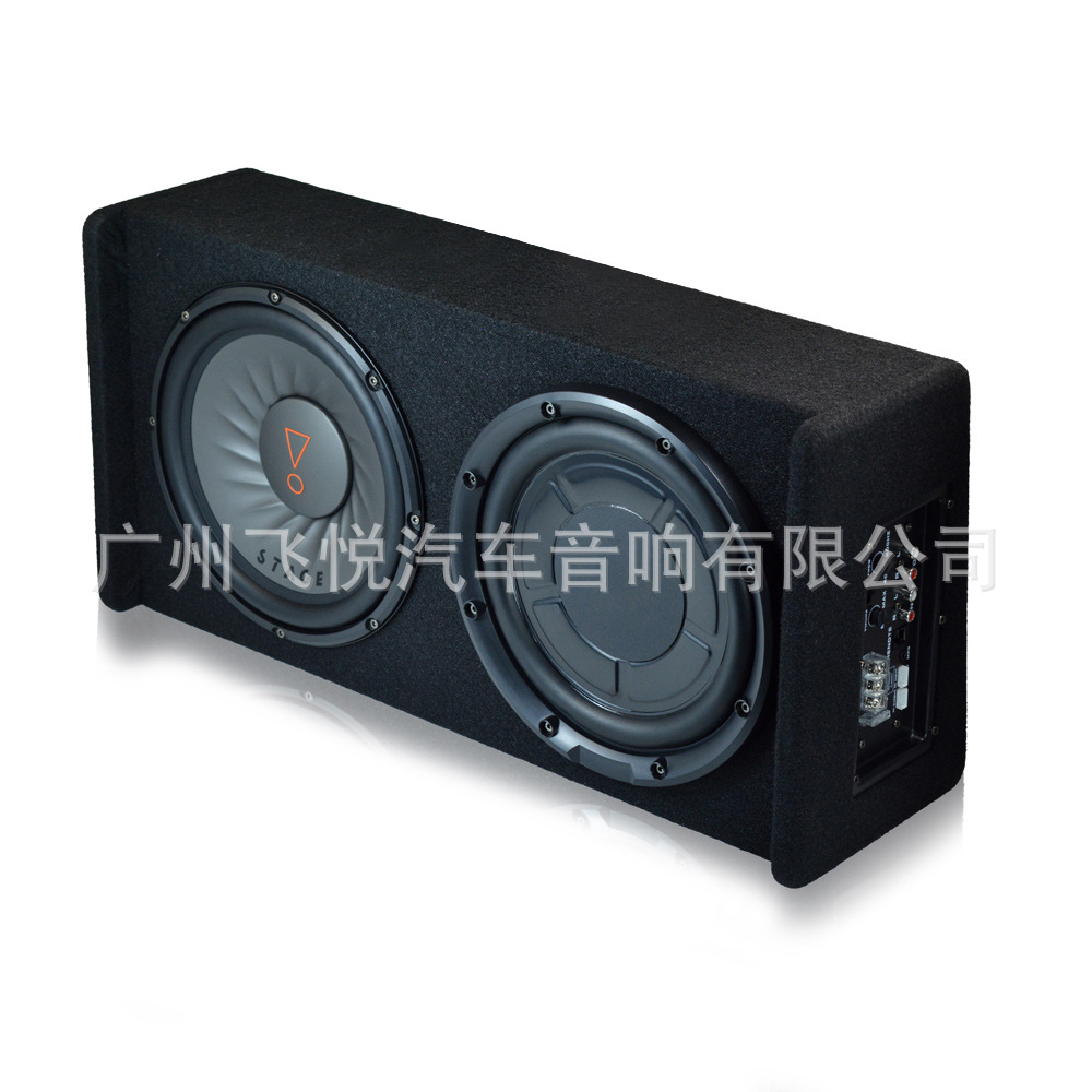 Qìchē Modified Car Ultra-Thin Dual 10-Inch Subwoofer Heavy Bass Seat Cannon Active Car Audio (Car speaker/subwoofer)