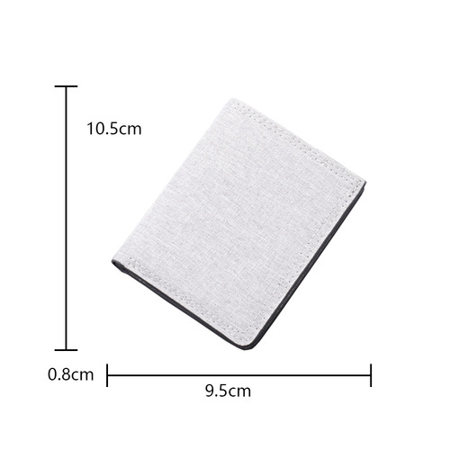 Vertical canvas wallet short men's can hold driver's license ultra-thin wallet men's mini small wallet with thin zipper