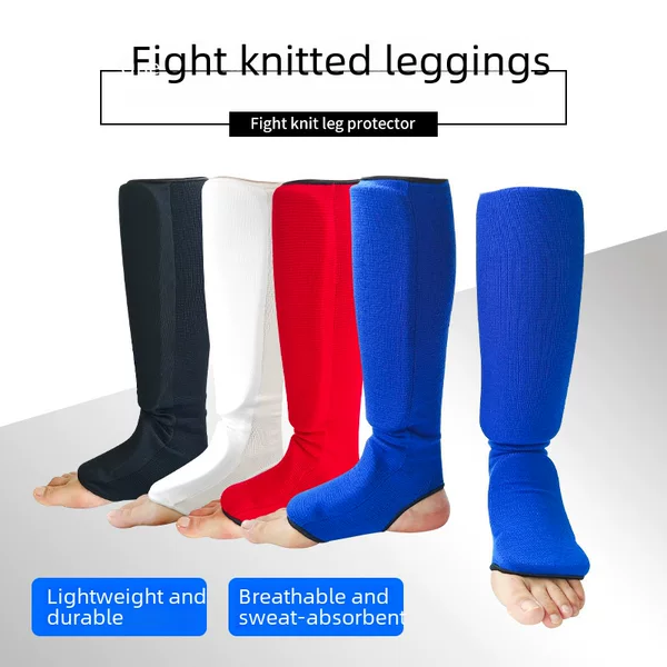 Boxing Karate Protective Gear, Shin Guards, Taekwondo Shin Guards, Cotton Mma Fighting Sanda Protective Gear, Calf Guards