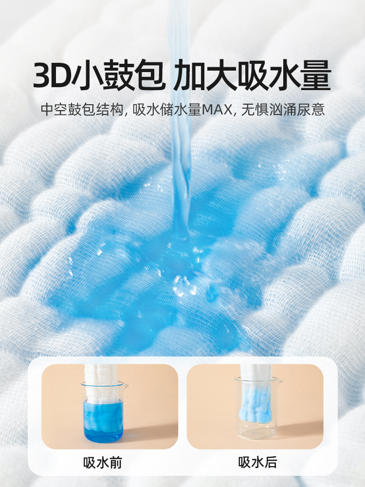 Baby Diaper Pure Cotton Newborn Washable Gauze Diaper Breathable Urine Meson Baby Anti-Red Butt Urine Ring 3