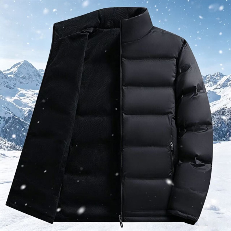 【Double-sided fleece white duck down】New autumn and winter white duck down stand-up collar down jacket for young and middle-aged men, with added fleece for warmth 【Double-sided fleece white duck down】New autumn and winter white duck down stand-up collar down jacket for young and middle-aged men, with added fleece for warmth