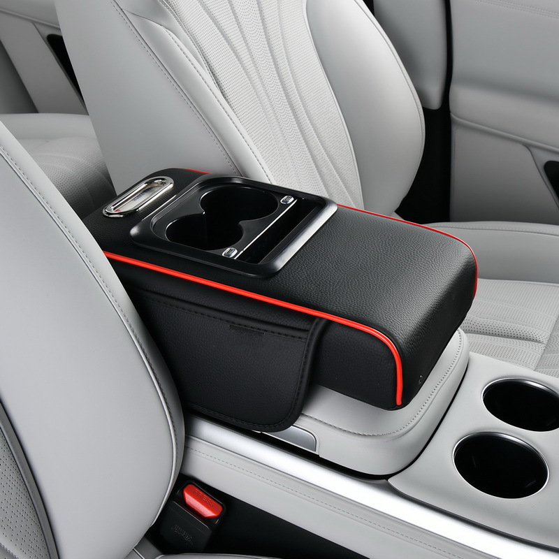越境工場直販 車用アームレストパッド + カップホルダー収納 + 携帯電話充電  汎用タイプ|undefined