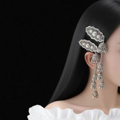 新中式绿松石铃铛流苏发夹女民族风侧边夹复古高级感轻奢发饰头饰