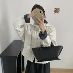 25秋冬薄棉外套宽松休闲韩版连帽格子拼接压棉上衣外套新款学院风