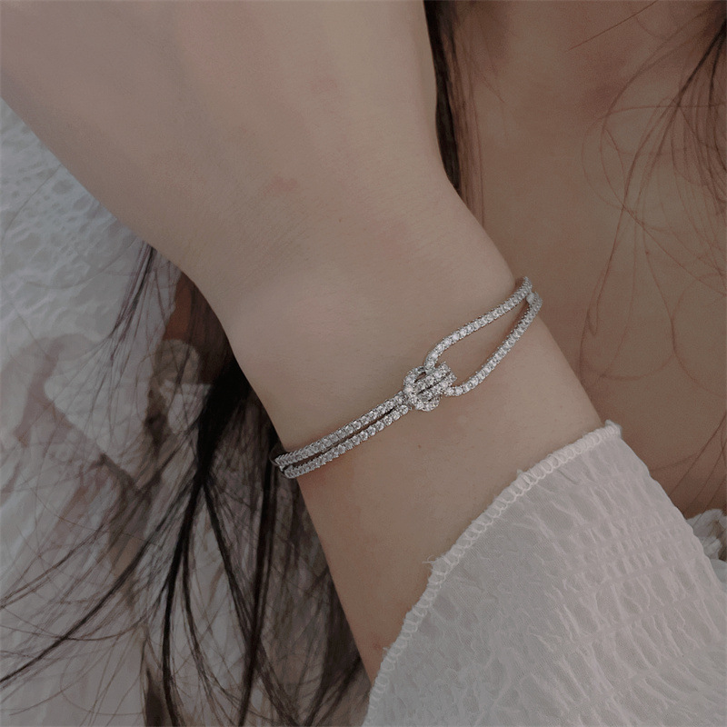 Fashionable Open-Cuff Full-Diamond Bracelet Image 7