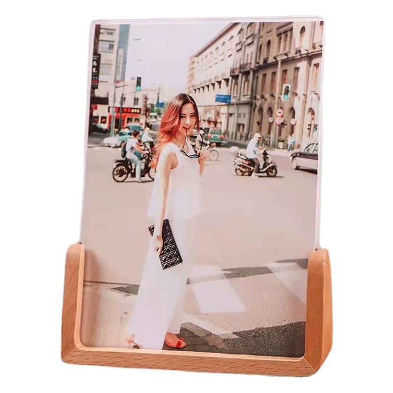 U-образная настольная фоторамка из бука Платформа для спальни Рекламный плакат Фоторамка Акриловая 67810-дюймовая фоторамка Платформа
