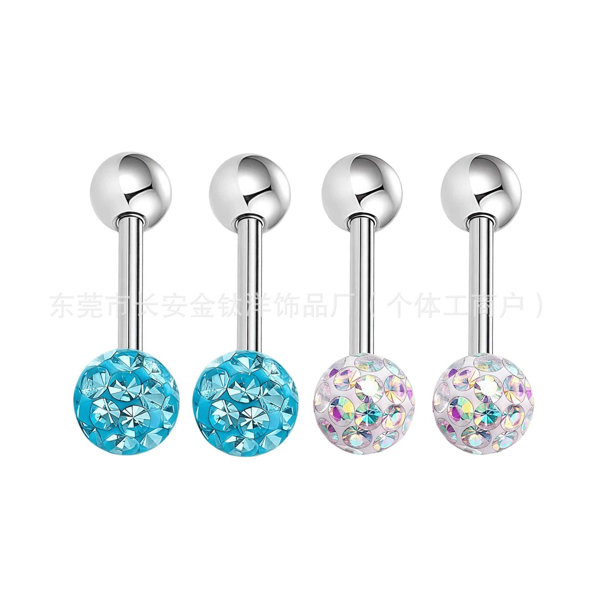 F136 Titanium Shambala Drill Ball Mud Ball Tongue Lip Ear Bone Bridge Piercing Jewelry detail image 7