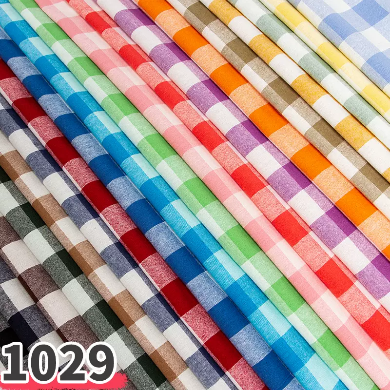 厂家直发21支纯棉水洗面料格子2.4cm色织布衬衫布服装童装鞋帽宠