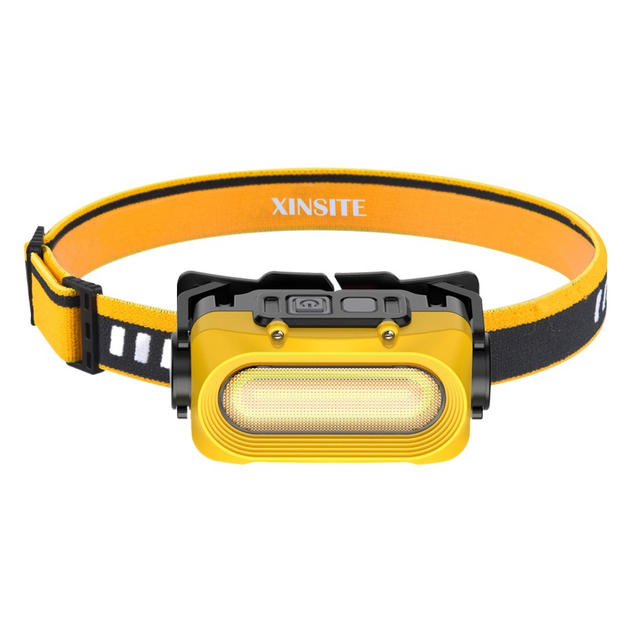 Nuevo faro de luz fuerte al aire libre transfronterizo carga súper brillante montado en la cabeza faro de pesca nocturna COB lámpara de minero a prueba de agua