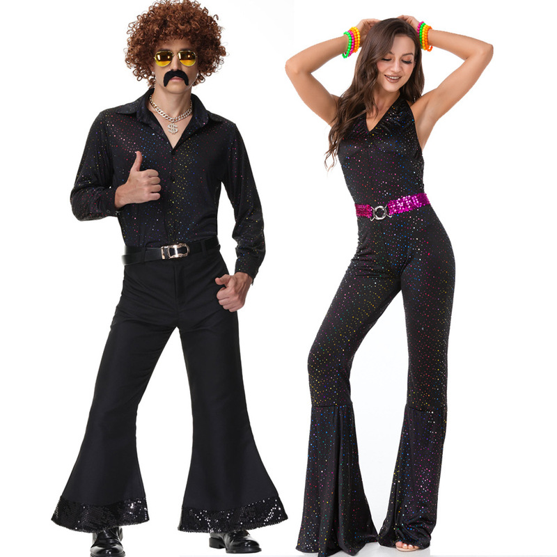 Halloween costume adult retro European and American 70s disco costume couple costume Bar nightclub performance costume