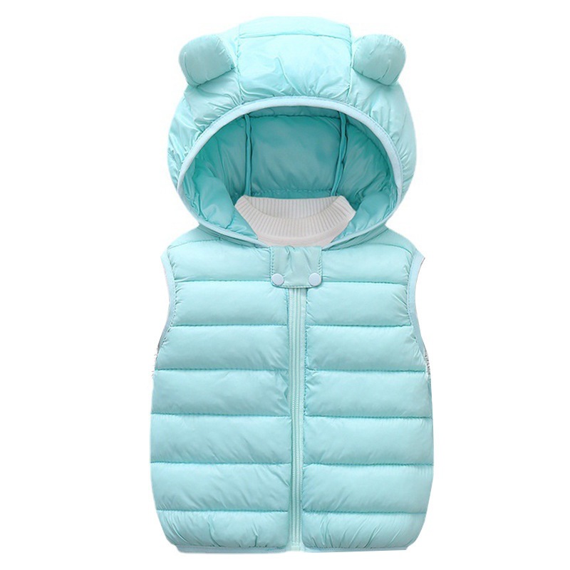 Chaleco de algodón para niños 2024 Otoño e Invierno niños y niñas chaleco con capucha engrosado chaleco exterior para niños cálidos