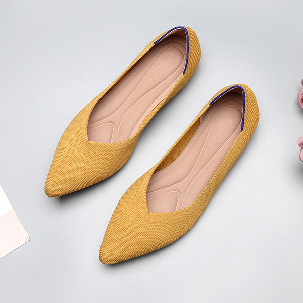 Knitted casual universal shoes flat pointed-toe