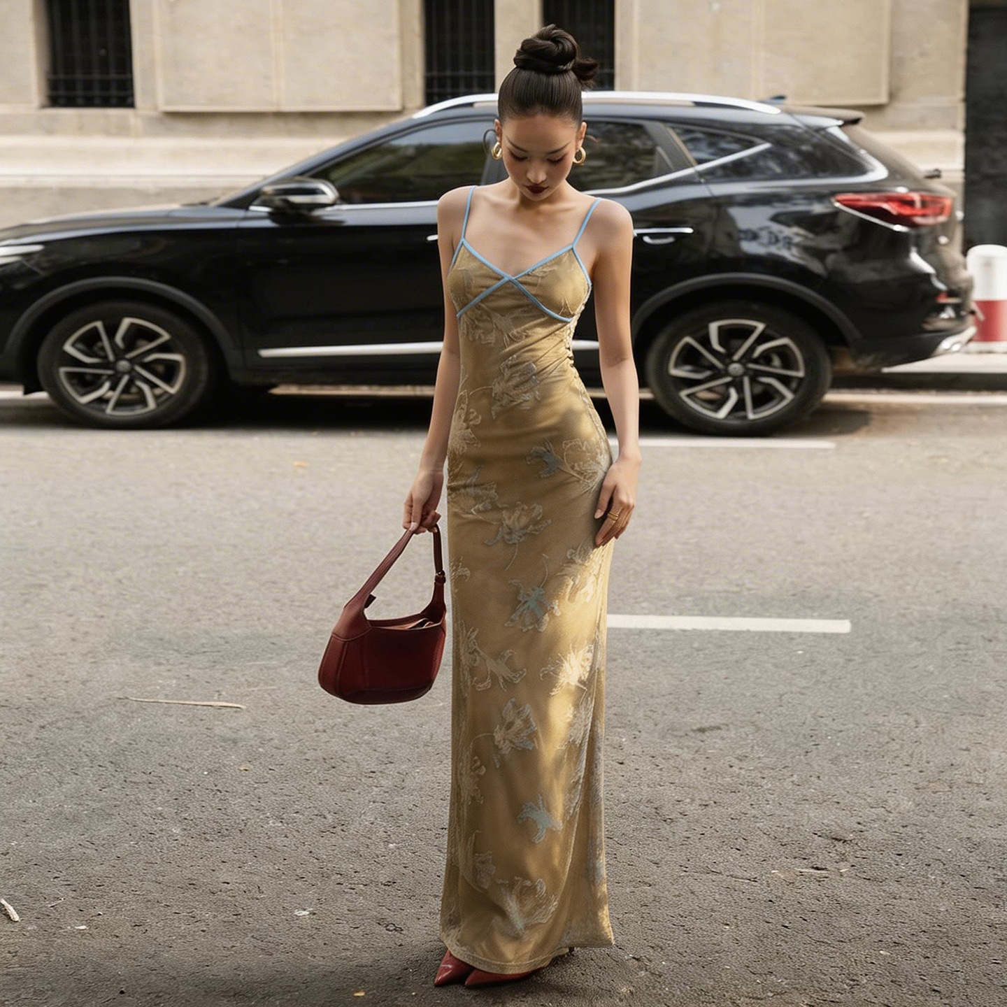 2026 European and American Cross-Border Summer New Style Elegant Printed Slim-Fit Chinese-Style Qipao Dress