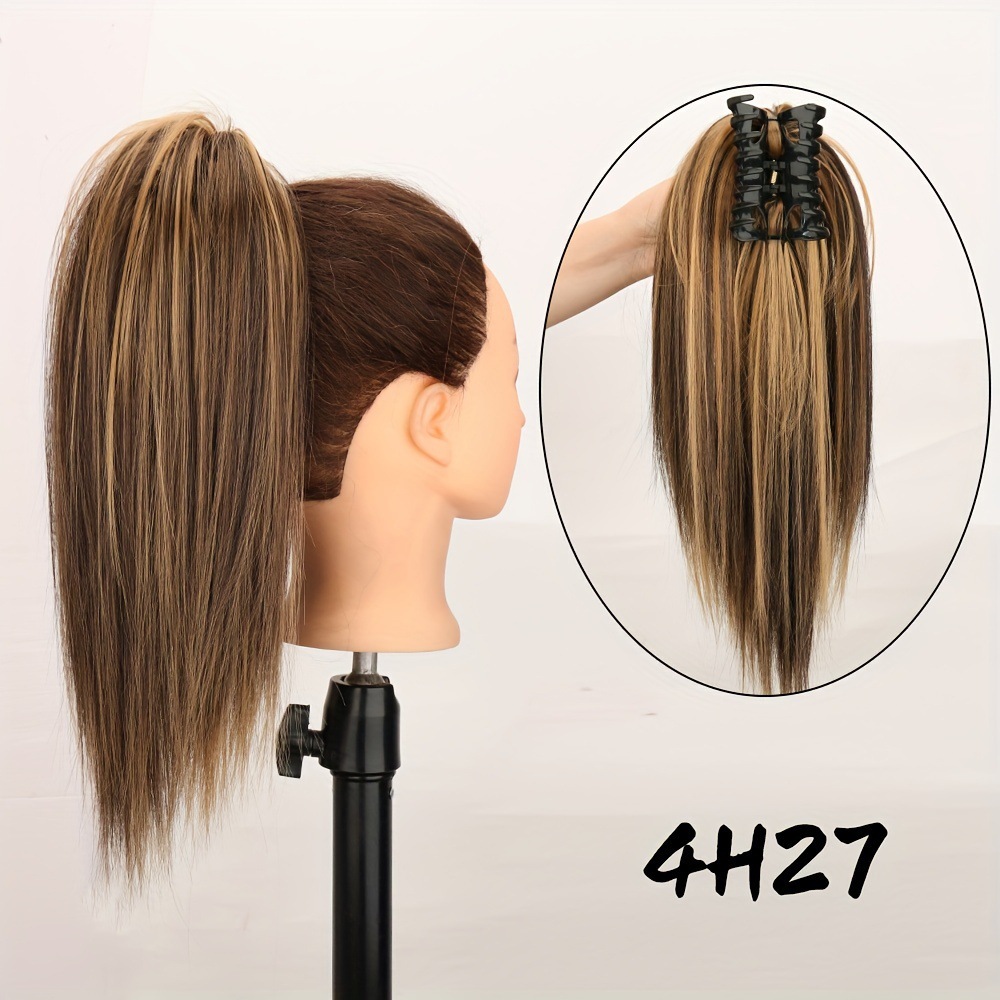 Peruca de mujer, cascada de cabello de simulación de cabello, clip de agarre de cola de caballo alto, nuevo estilo chino dulce y fresco, peruca de cola de caballo, trenzas