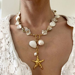 �W��ins�F����Ҏ�tؐ�����i�����new  block shell necklace