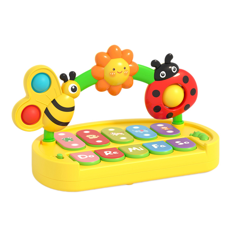 Exportación transfronteriza de insectos dedos de ejercicio música juguetes de piano educación temprana para bebés piano electrónico de junio a diciembre juguetes de puzzle