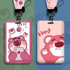 Cartoon student card holder with lanyard work permit factory brand campus card ID set meal card bus subway card wholesale