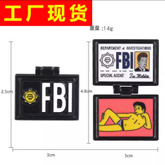 FBI Pin Simpson Flip-Up Pin Investigation Bureau Student Edition Creative Alloy Personality Cartoon Badge