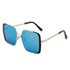 Metal fashionable square sunglasses, gradient, Amazon, wholesale, European style