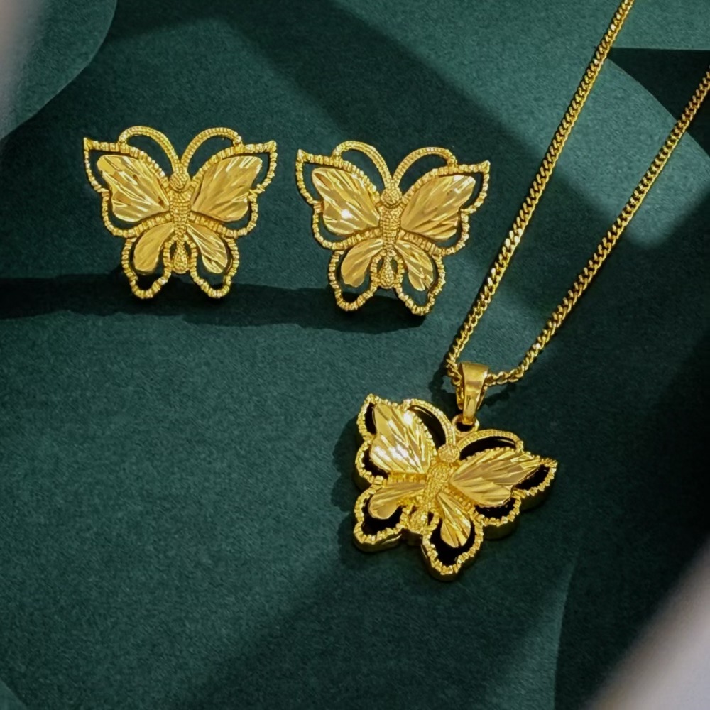 골드 목걸이 + 귀걸이 세트