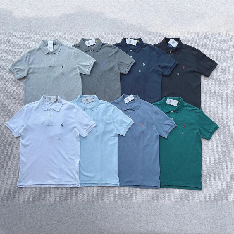 Ralph Lauren Short-Sleeve Men's Spring/Summer Rl Polo Shirt with Embroidered Pony Logo, Pure Cotton T-Shirt, Casual Business Men's Wear Ralph Lauren Short-Sleeve Men's Spring/Summer Rl Polo Shirt with Embroidered Pony Logo, Pure Cotton T-Shirt, Casual Business Men's Wear