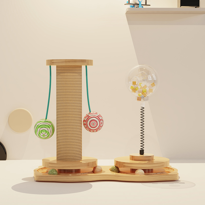 4-in-1 고양이 긁는 기둥 + 동결 건조 셰이커