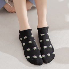 Zhuji Hosiery Flower Girl Student Socks Spring and Autumn Season Girls Slip-On Invisible Boat Socks Women's Short Socks Wholesale