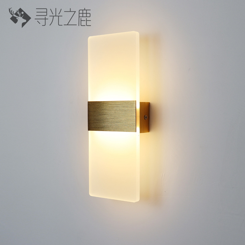 Lámpara de pared de acrílico LED simple lámpara de noche dormitorio salón Hotel pasillo LED iluminación de ingeniería
