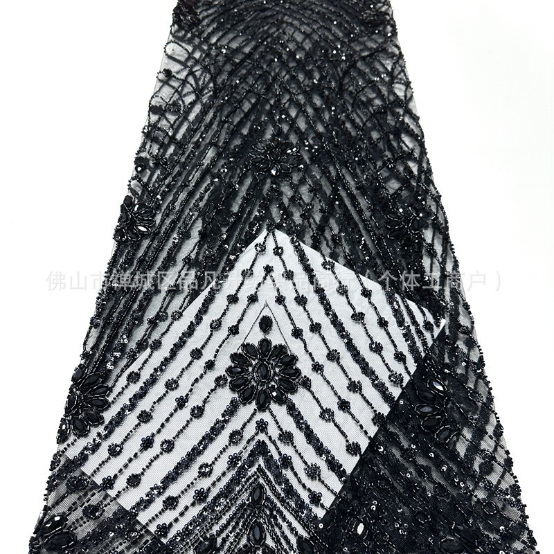 Alta sensación de comercio exterior transfronterizo Oriente Medio África vestido vestido tela de diamante de cuentas de lenteja