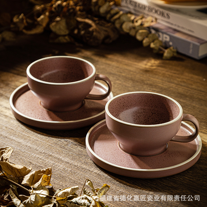Conjunto de tazas de café clásicas nórdicas transfronterizas de estilo europeo pequeño lujo estilo europeo elegante taza de cerámica de alta calidad personalidad