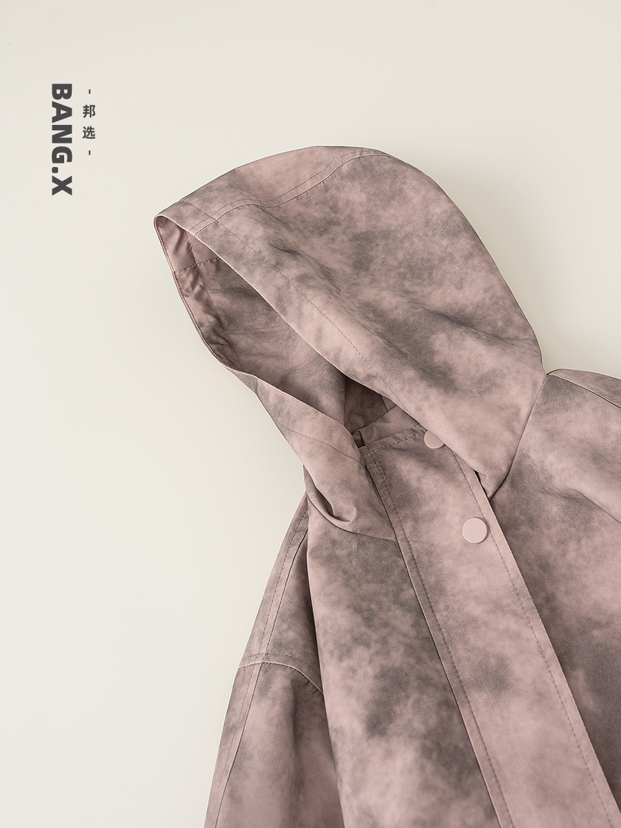 Yoobao para niños de otoño nueva chaqueta de niños niñas de otoño suelta para niños al aire libre chaqueta con sombrero de viento de montaña