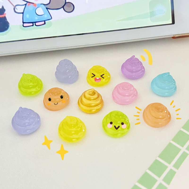 Цветные светящиеся аксессуары из смолы в виде забавных модных каловых экскрементов, для самостоятельного творчества, светящиеся каловые экскременты, настольные украшения для машины.