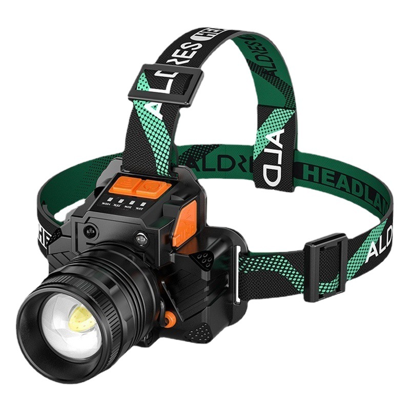 Fuerte luz Super brillante impermeable carga larga resistencia LED al aire libre cabeza-montado pesca noche pesca zoom inducción faro al por mayor