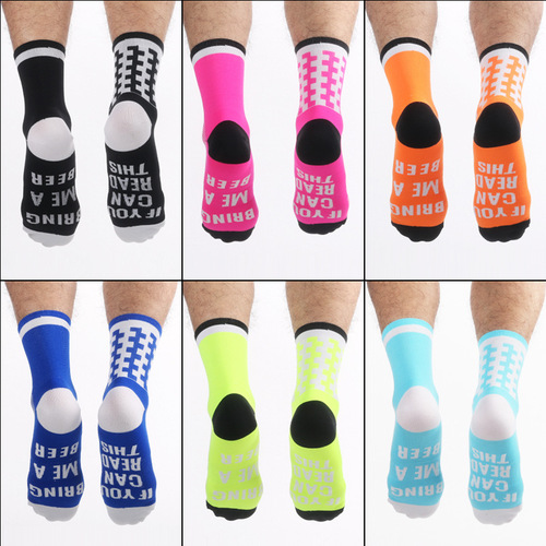 Cycling Sports Socks Bicycle Outdoor Letter Casual Mid-Calf Trendy Cross-border New Couple Breathable Moisture Absorption Socks 