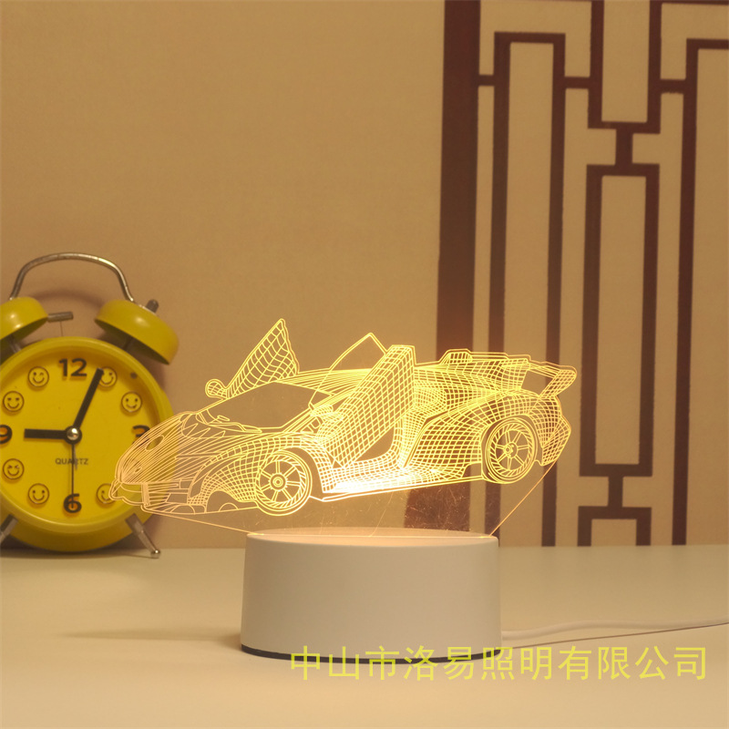 3D lámpara de noche acrílica atmósfera regalos de cabecera atmósfera lámpara de evento regalos al por mayor DIY lámpara de escritorio ideas de Navidad
