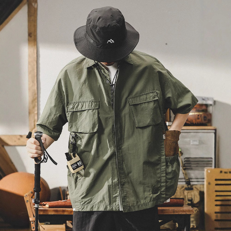 Original Price Privacy American-Style Workwear Shirt Jacket Men's Summer New Trendy Outdoor Functional Quick-Dry Short-Sleeve Shirt Original Price Privacy American-Style Workwear Shirt Jacket Men's Summer New Trendy Outdoor Functional Quick-Dry Short-Sleeve Shirt