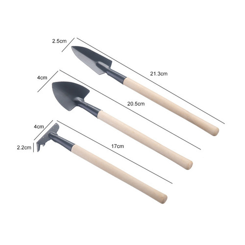 Gardening three-piece set of potted flowers, loose soil, succulent flower planting tools, small hoe, shovel, gardening thick shovel
