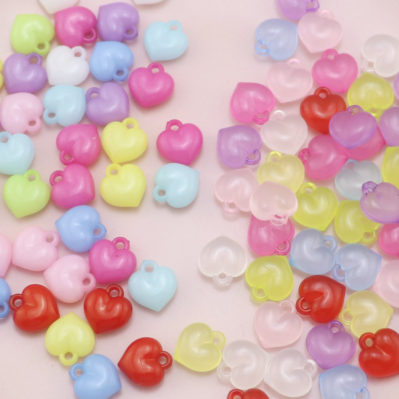 亚克力果冻小桃心爱心珠子挂件钥匙扣包包车挂吊坠 DIY饰品配件