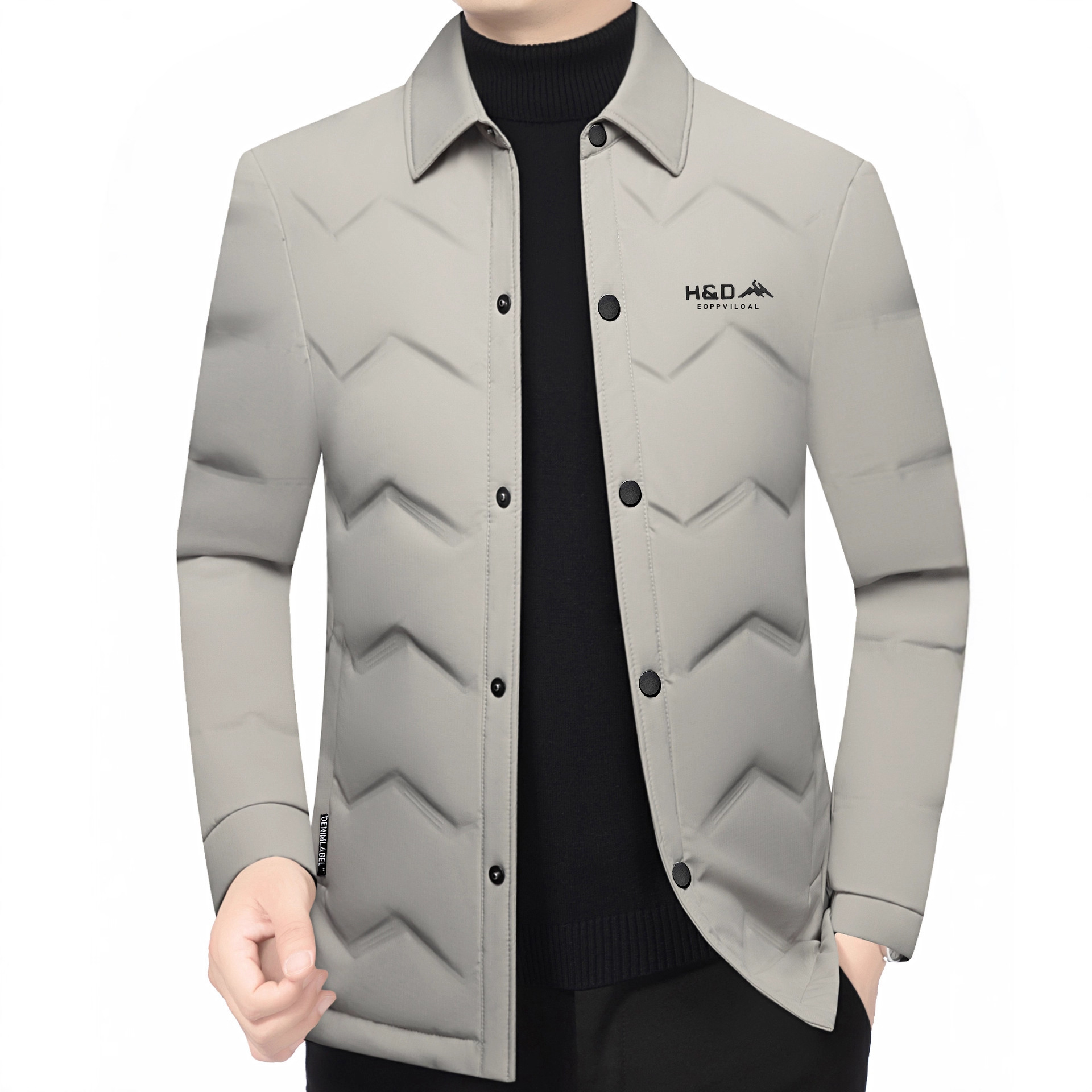 2025 New Winter Style Lightweight and Warm White Duck down Lapel Jacket Fashionable Business Casual Men's Versatile down Jacket