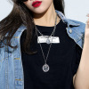 Brand coins, necklace, bodysuit hip-hop style, clothing, accessory, pendant, long sweater, internet celebrity, European style