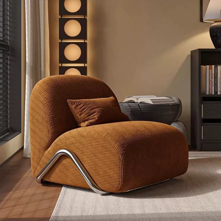 中古斑马椅休闲沙发椅网红民宿客厅法式复古单人懒人沙发设计师款