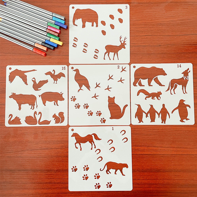 customized wholesale painting Template children draw tool 25 customized Plastic Hollow Template