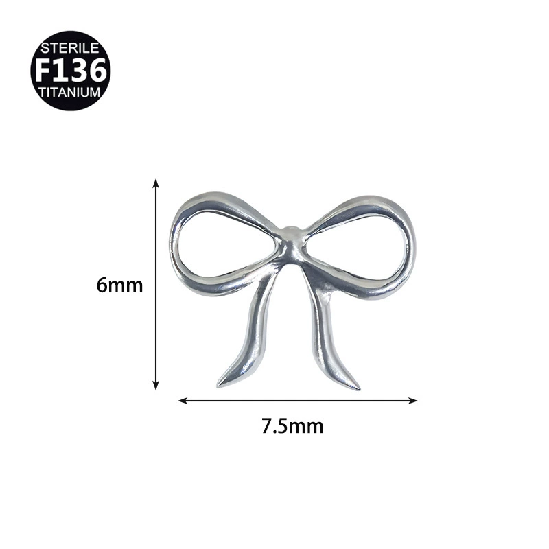 Metal small lip piercing heart-shaped
