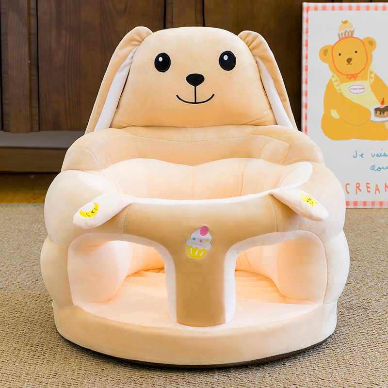 Asiento de aprendizaje para bebés anti-caídas, asiento de dibujos animados para bebés que aprenden a sentarse en un pequeño sofá sin lesiones espinales.