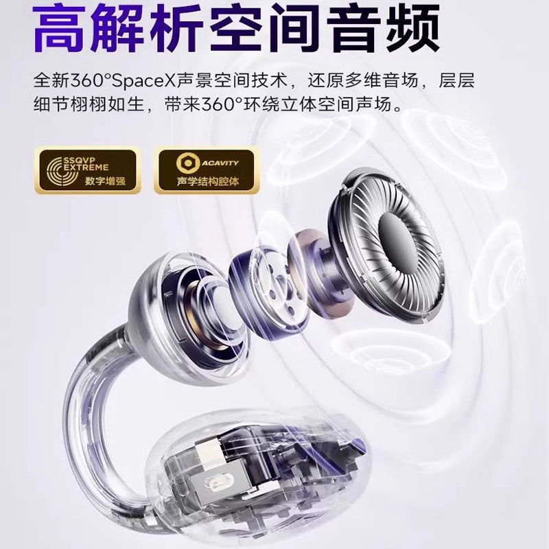 人気ワイヤレスイヤホン、非インイヤー型TWS、両耳イヤークリップ、5.4超微細加工、電気メッキBluetoothイヤホン|undefined