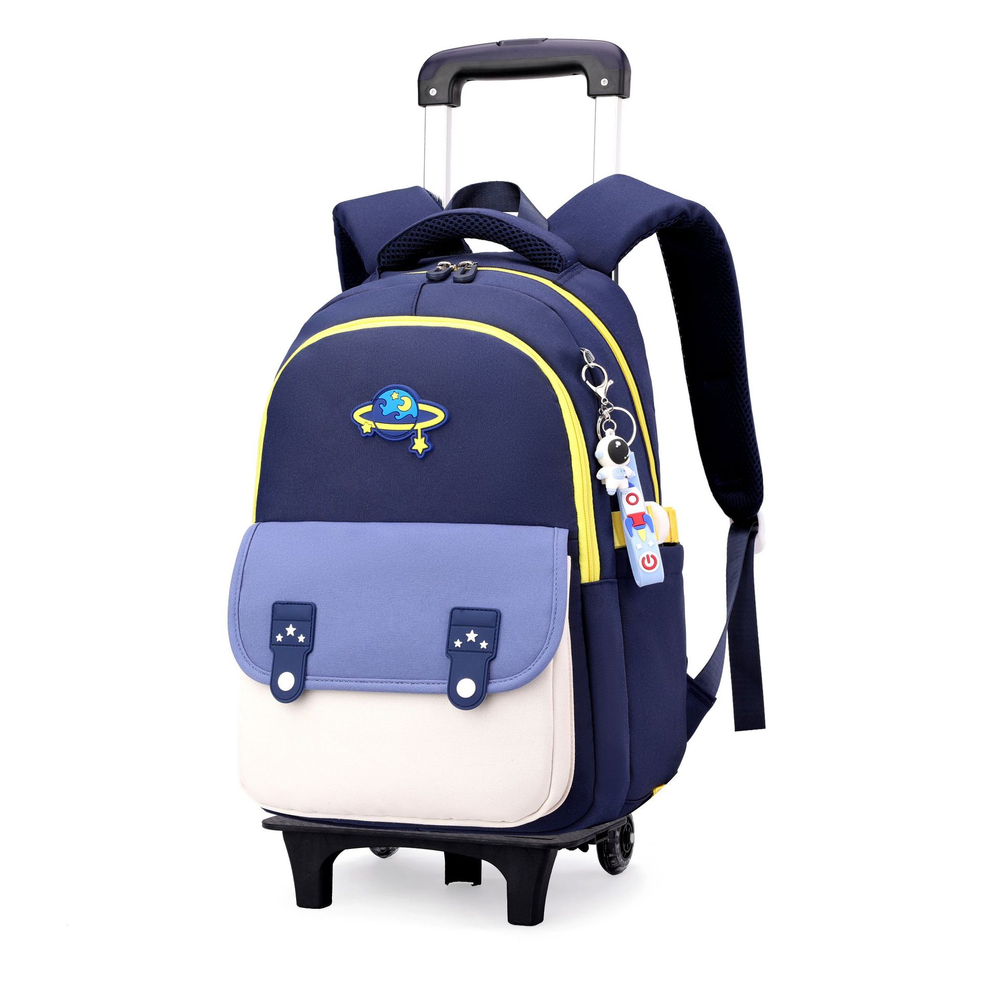Mochila infantil de pescado natural para estudiantes de primaria grados 1 - 3 - 4 mochila de tirón para subir escaleras mochila de doble propósito al por mayor transfronteriza
