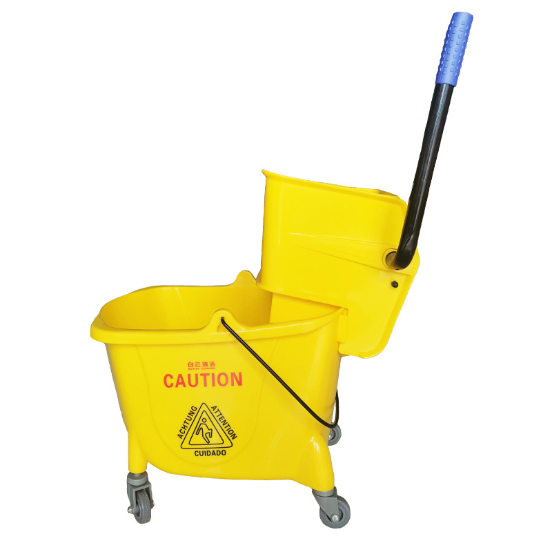 白云32升榨水车墩布挤水车酒店物业高级单桶手压式大容量拖把桶